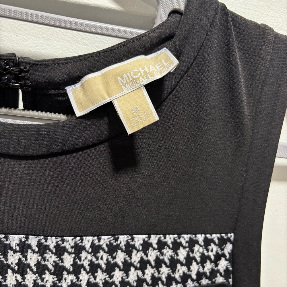 Michael Kors Black and White Houndstooth Top